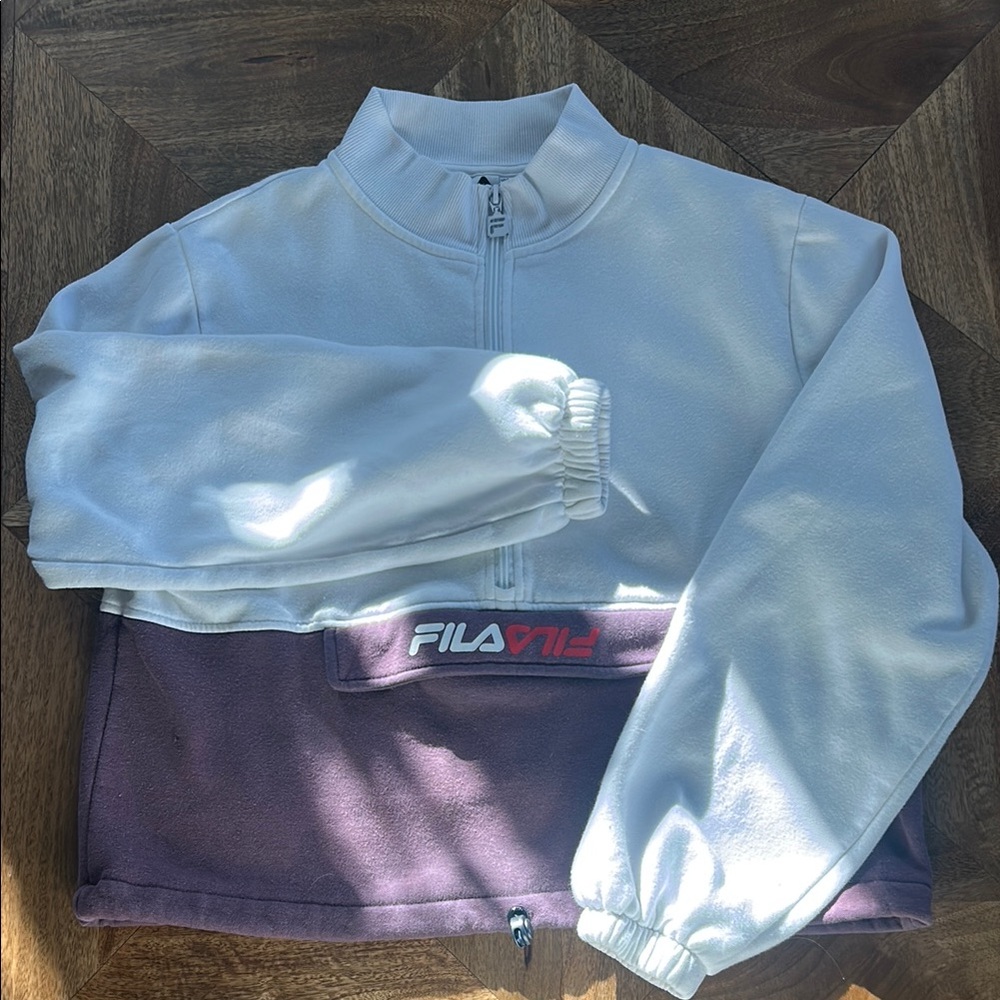 Fila White and Purple Zip-Up Jacket